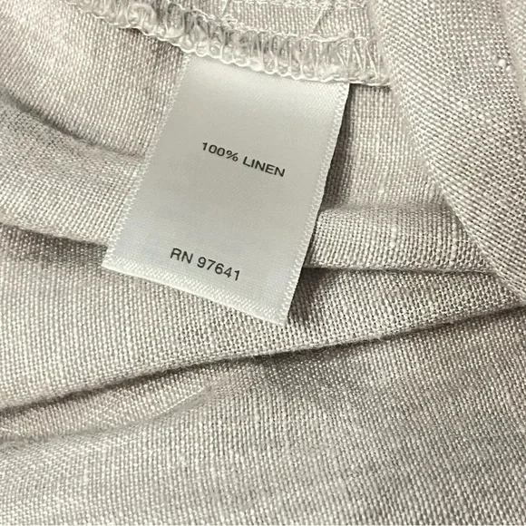 J. Jill Love Linen Elastic Waistband Pull-up Wide Leg Pants 100% Linen Taupe 1X - Picture 5 of 9